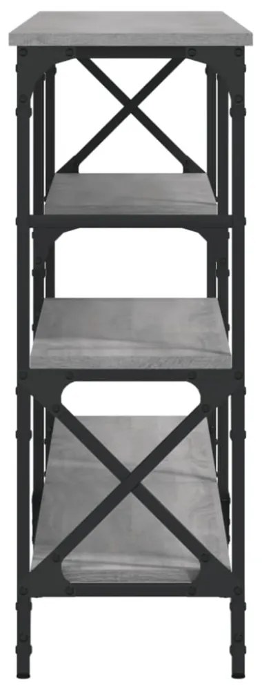 szürke sonoma színű szerelt fa konzolasztal 180 x 29 x 76,5 cm