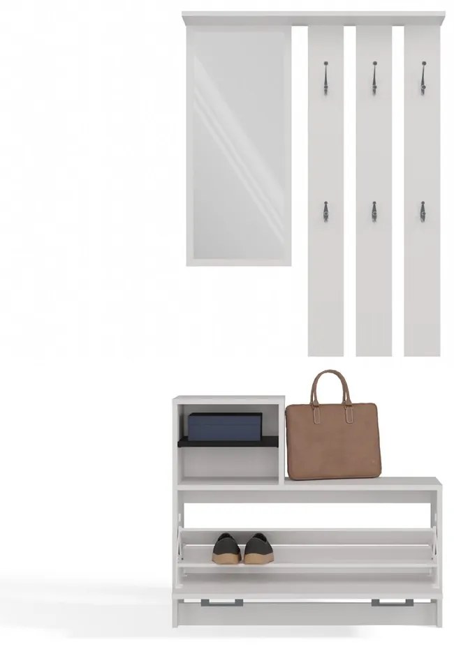 Drohmo GAR előszobafal, 85x180x24 cm, fehér