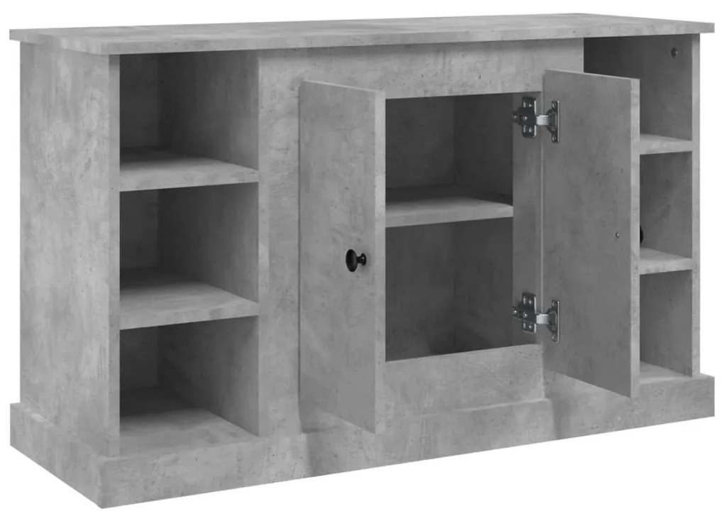 betonszürke szerelt fa tálalószekrény 100x35,5x60 cm