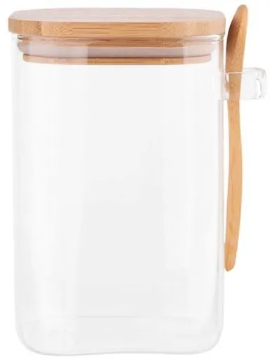 Altom boroszilikát üvegtároló bambusz tetővel és kanállal - 1000 ml