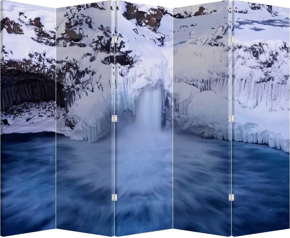 Paraván - Vízesés télen (210x170 cm)