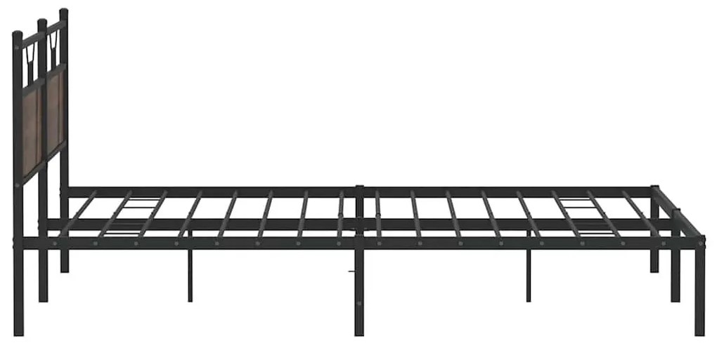 barna tölgy színű szerelt fa ágykeret matrac nélkül 193x203 cm