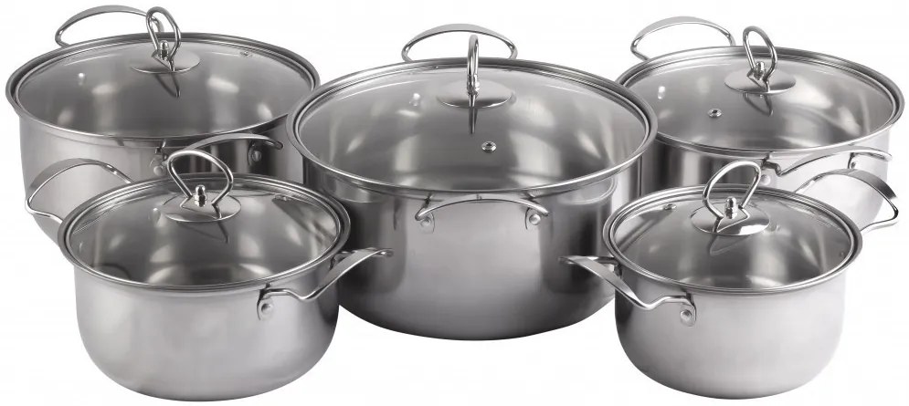 Indukciós inox 10 részes edénykészlet G-1051
