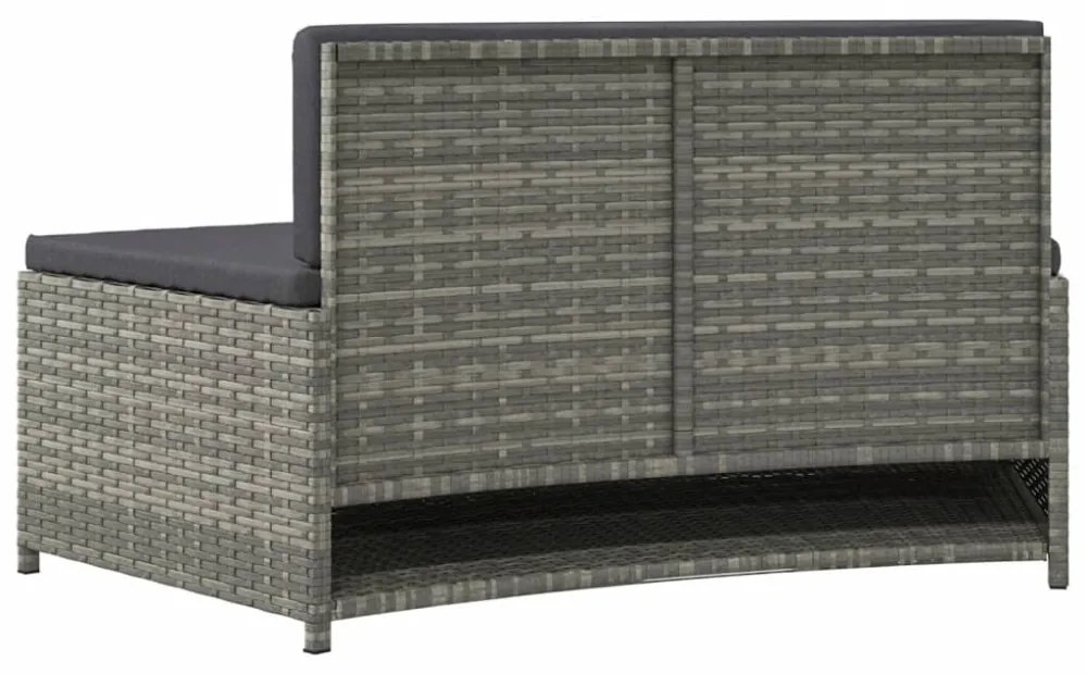 2 db szürke polyrattan pezsgőfürdő pad párnával