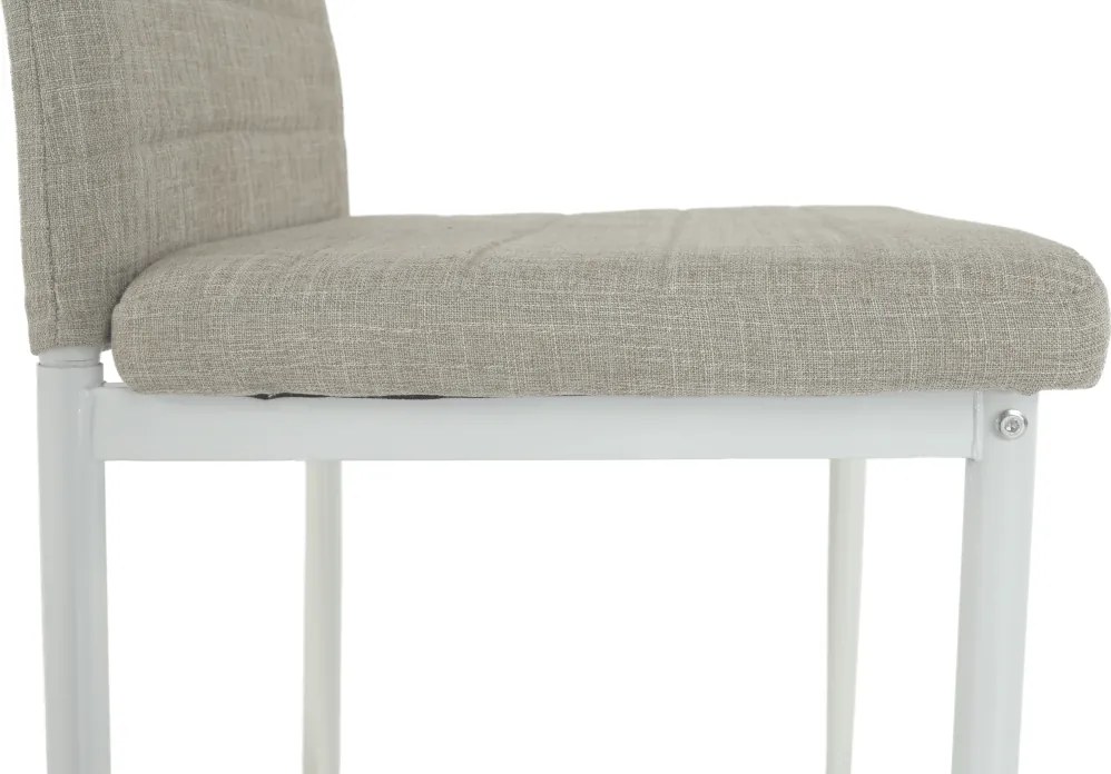 Étkezőszék, bézs szövet/fehér fém, COLETA NOVA