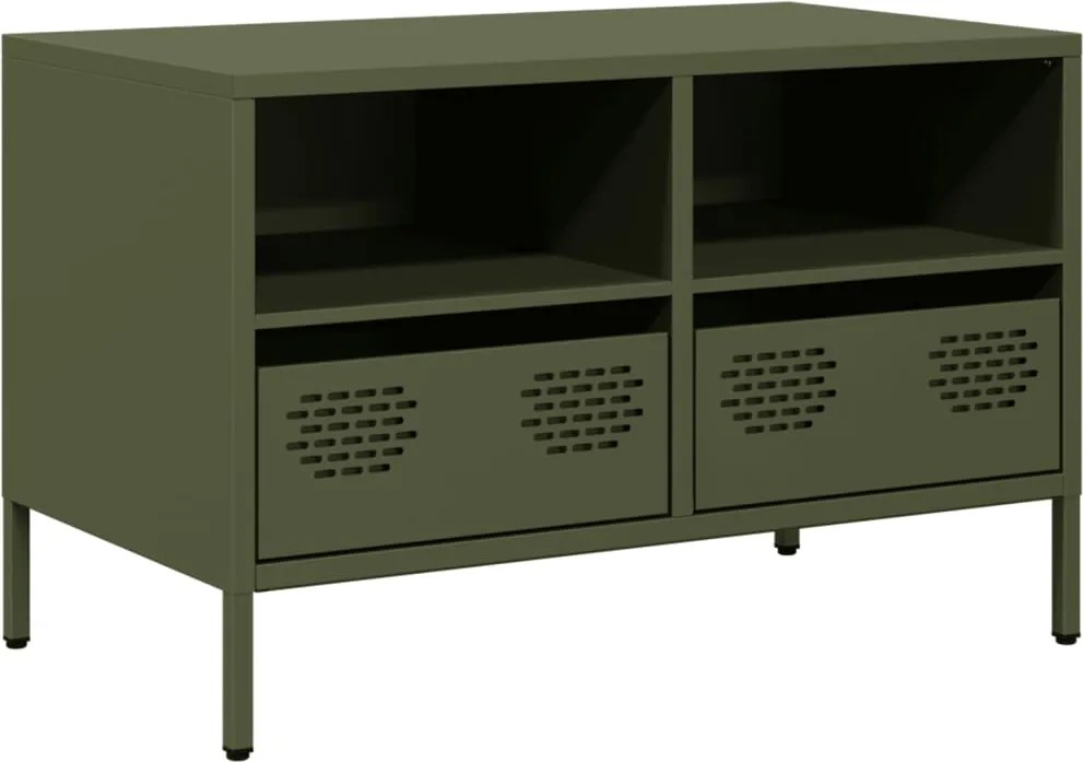 vidaXL olívazöld hidegen hengerelt acél TV-szekrény 68 x 39 x 43,5 cm