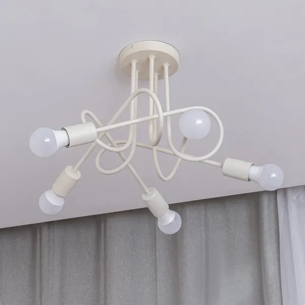 Felületre szerelhető csillár OXFORD 5xE27/15W/230V krémszínű