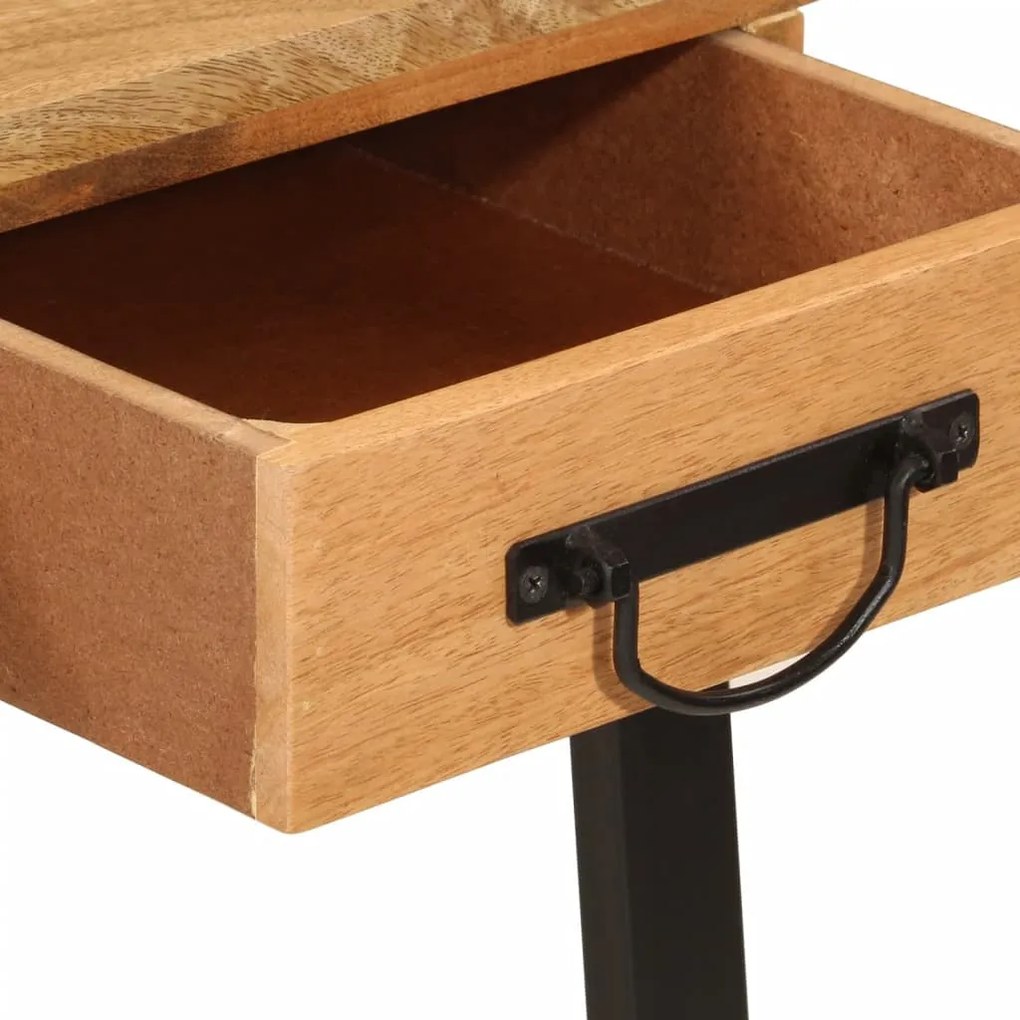 vidaXL tömör mangófa és vas íróasztal fiókokkal 105 x 55 x 70 cm