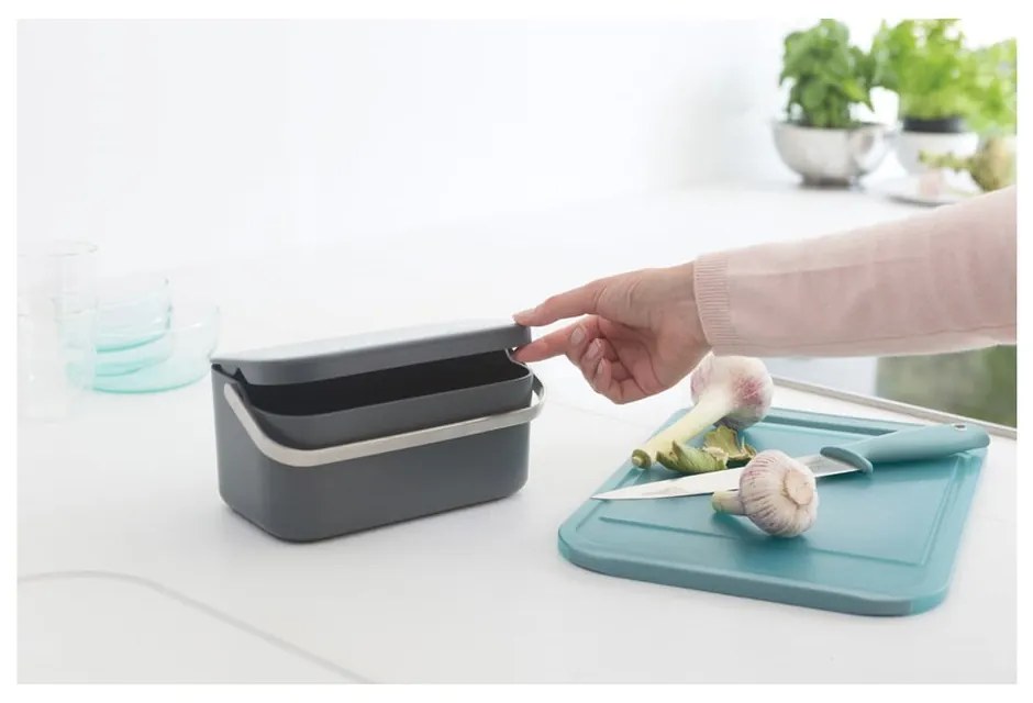 Sötétszürke komposztálható hulladék gyűjtő 1,8 l SinkSide – Brabantia