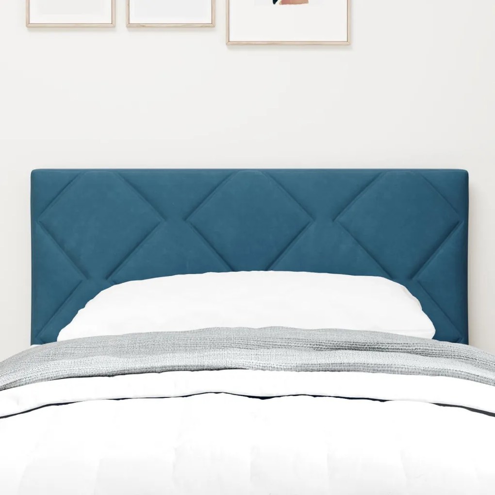 Fejtámla Gyémánt Blokk Forma Sötét Kék 80 cm Bársony
