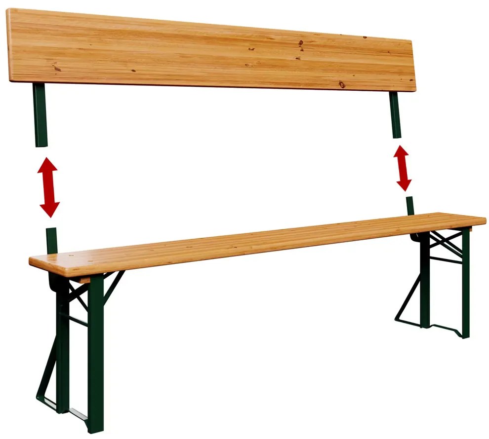 Casaria® Sörkészlet kartámasszal 170 cm - összecsukható