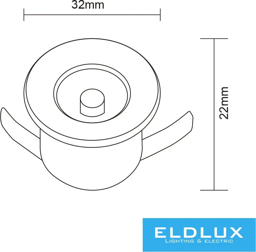 UNIVERSO mini spot lámpatest 1w 4000k 100lm 30° IP20 ∅32×22mm fehér