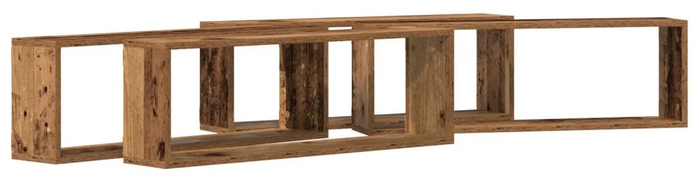 Fali polcok 4 db Régi fa 80x15x26 cm Mérnöki fa