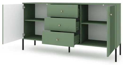 LUE komód, zöld/fekete