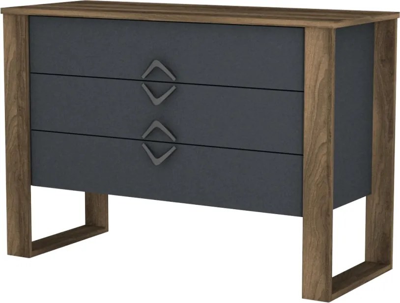 Bumerang komód, dió-antracit, 110 cm