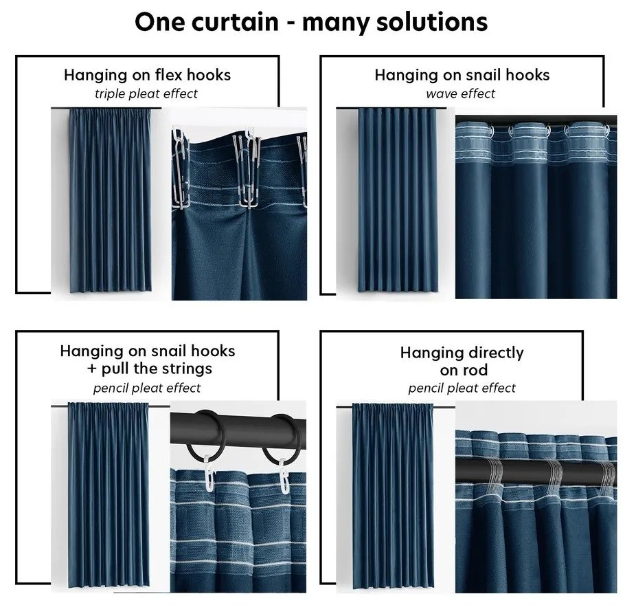 Kék bársony dimout (részleges sötétítő) függöny 530x270 cm Velto – Filumi