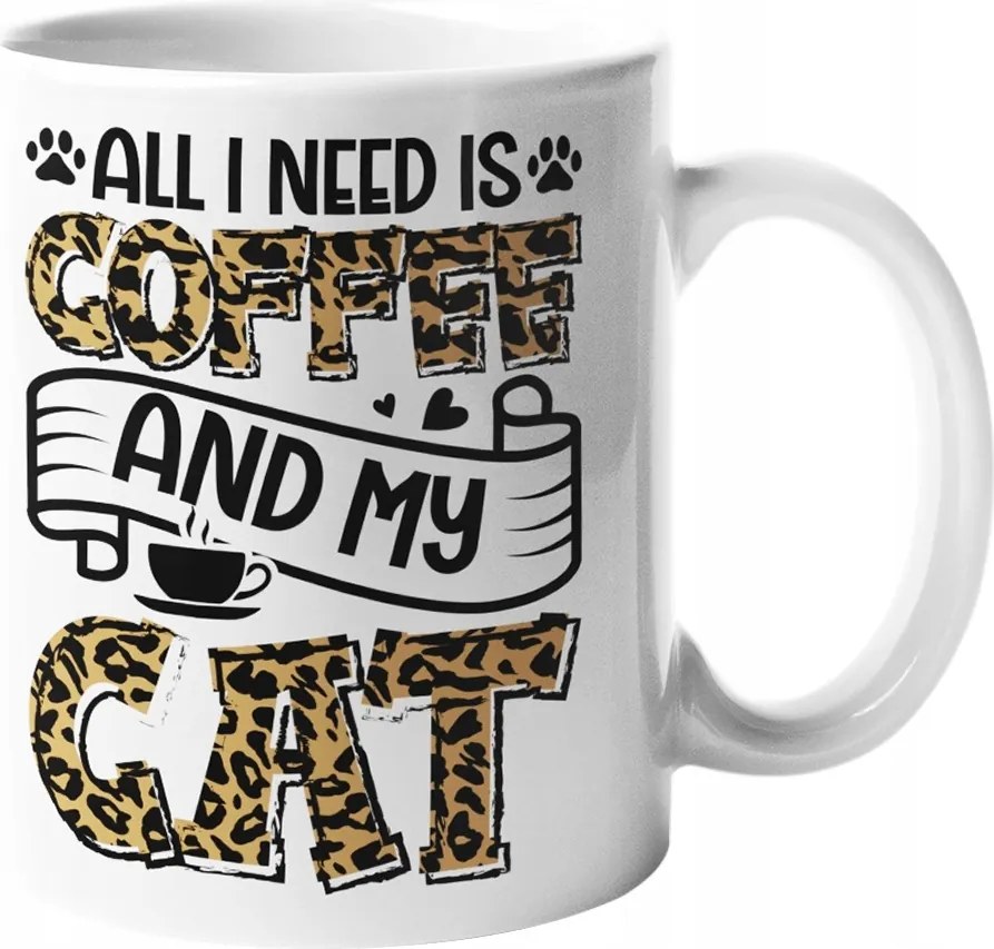Csodaszép Macska És Kávés Bögre All I Need is Coffee and My Cat 330ML +doboz