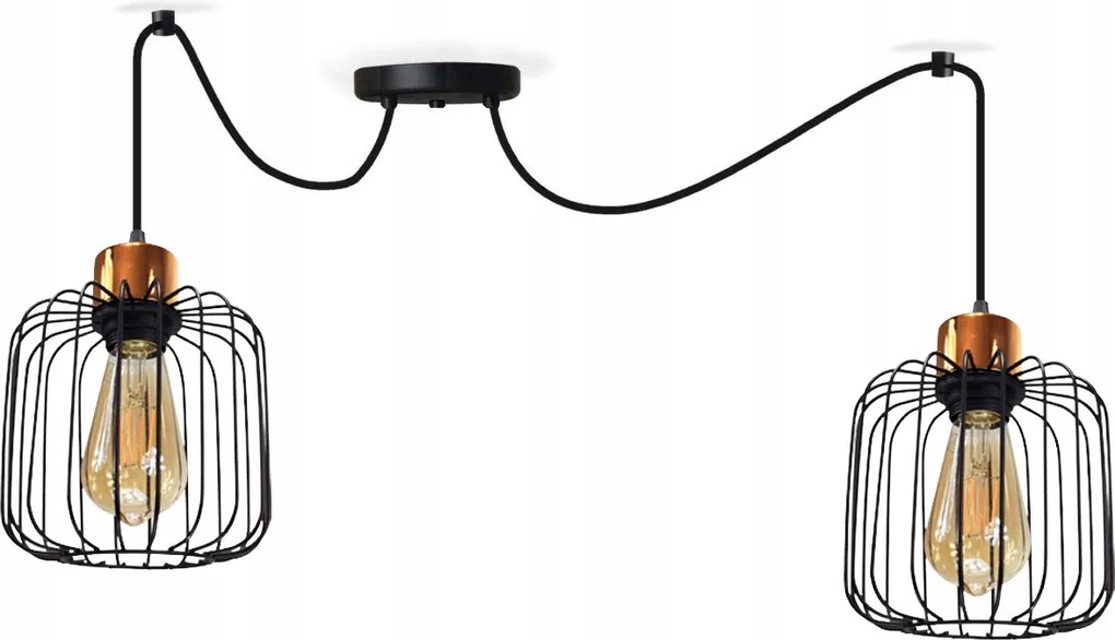 Mennyezeti Függőlámpa Csillár Pók Gyűrű 2 Réz