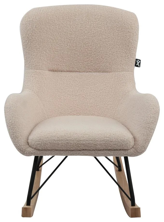 Bézs buklé gyerek hintafotel Rocky – Vipack