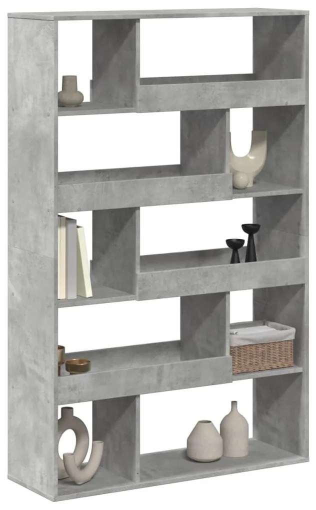 betonszürke szerelt fa könyvespolc 100 x 33 x 156,5 cm