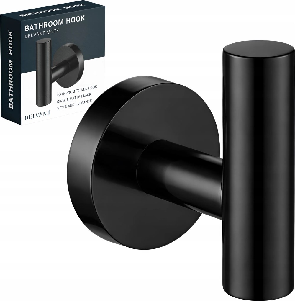 Fürdőszobai Törölközőtartó Akasztó Fali Tartó Delvant Mote Fekete