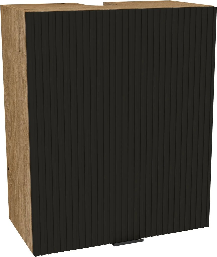 Konyhaszekrény felső páraelszívó 60/72 Vigo tölgy Evoke front Ryfla fekete matt