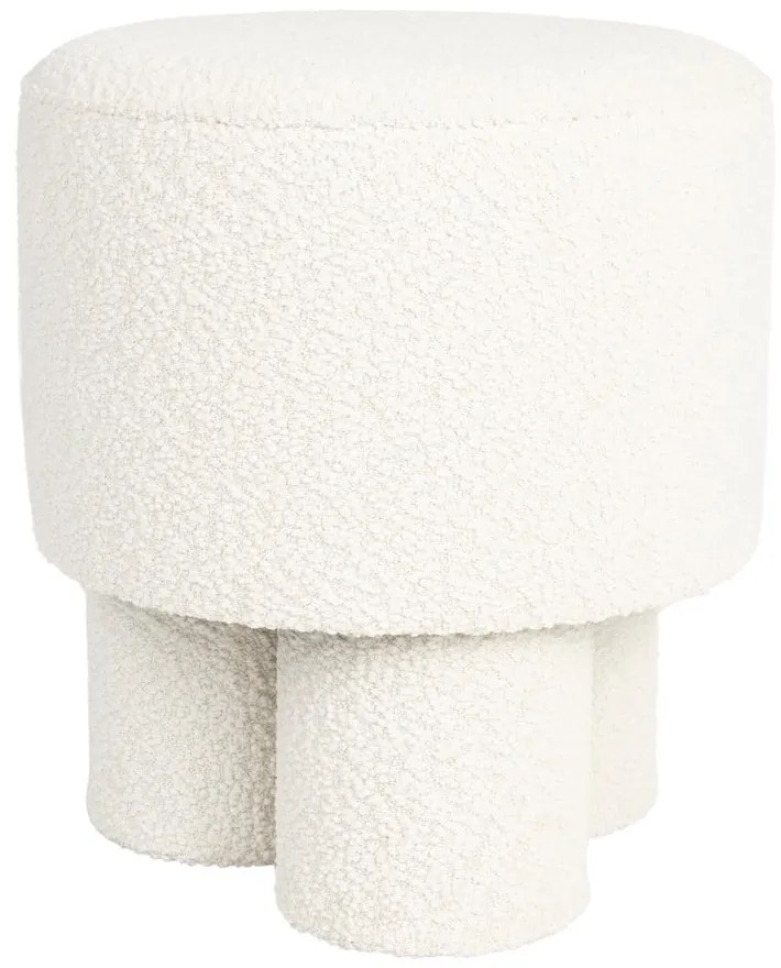 Fehér buklé puff Marcos – White Label