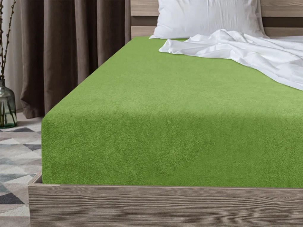 Frottír EXCLUSIVE zöld lepedő 200x220 cm