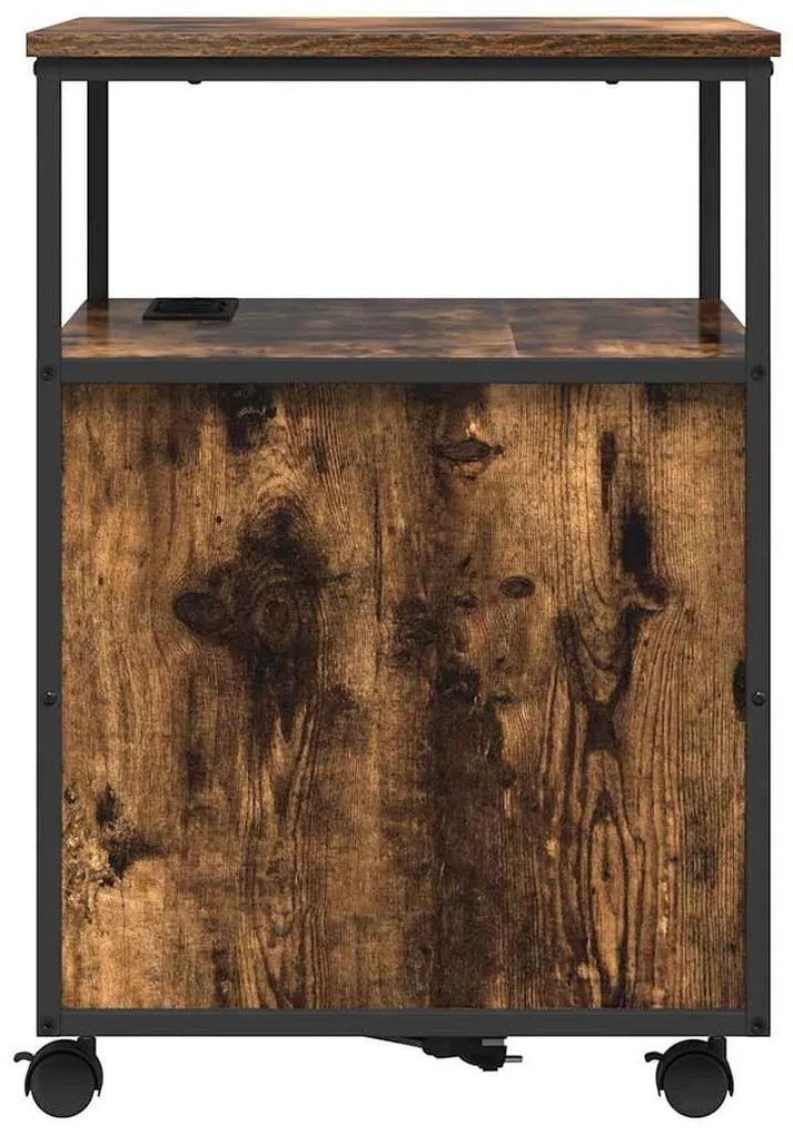 Irodai szekrény kerékkel Füstölt tölgy 61 x 46 x 67 cm Faanyag