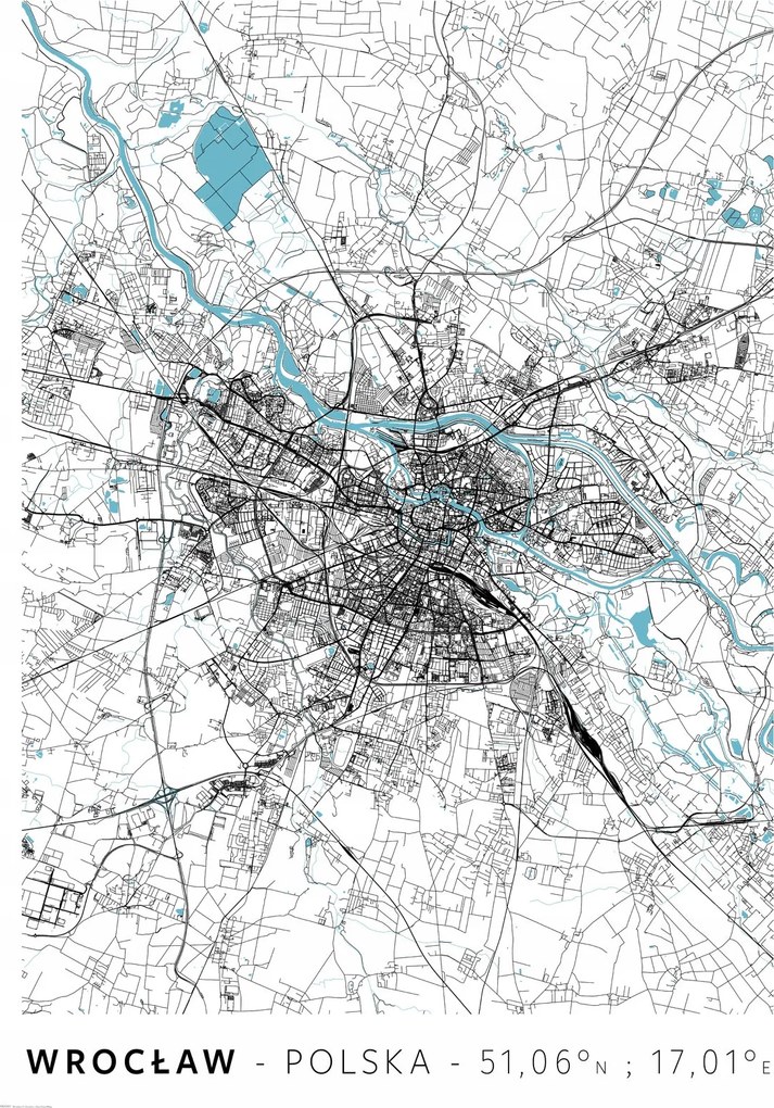 Boroszló várostérkép poszter A1 59,4x84,1 cm