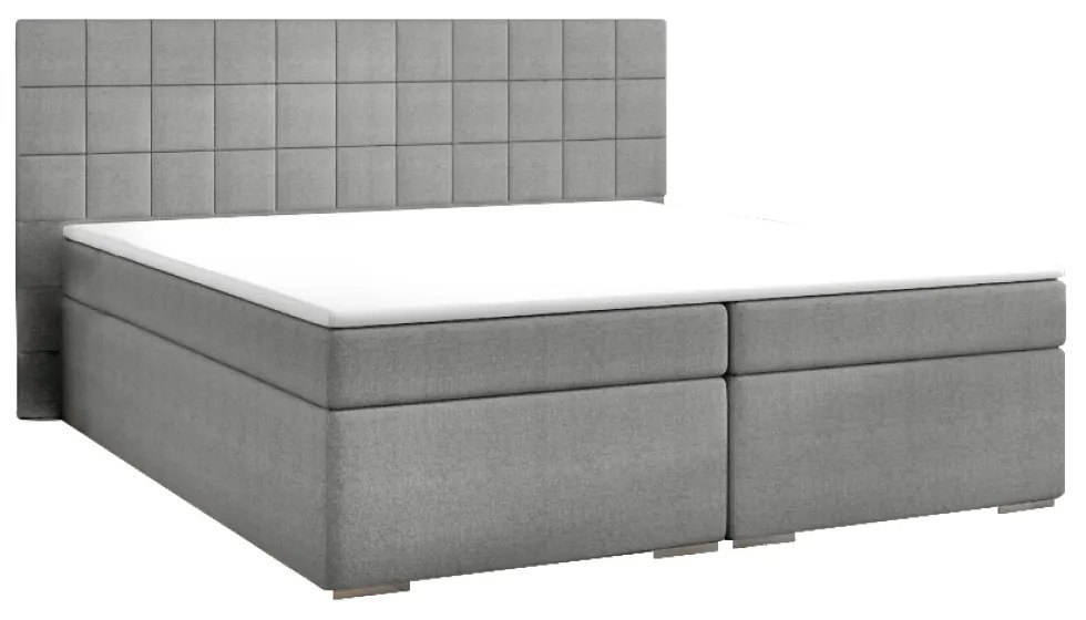 Boxspring ágy, 180x200, szürke, NAPOLI KOMFORT