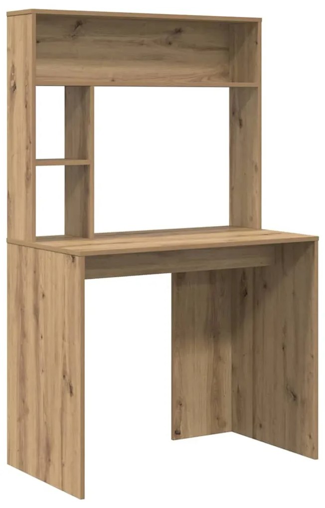 Asztal polcokkal kézműves tölgy 91 x 50 x 149 cm Faanyag