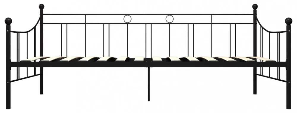 fekete fém kanapéágy-keret 90 x 200 cm