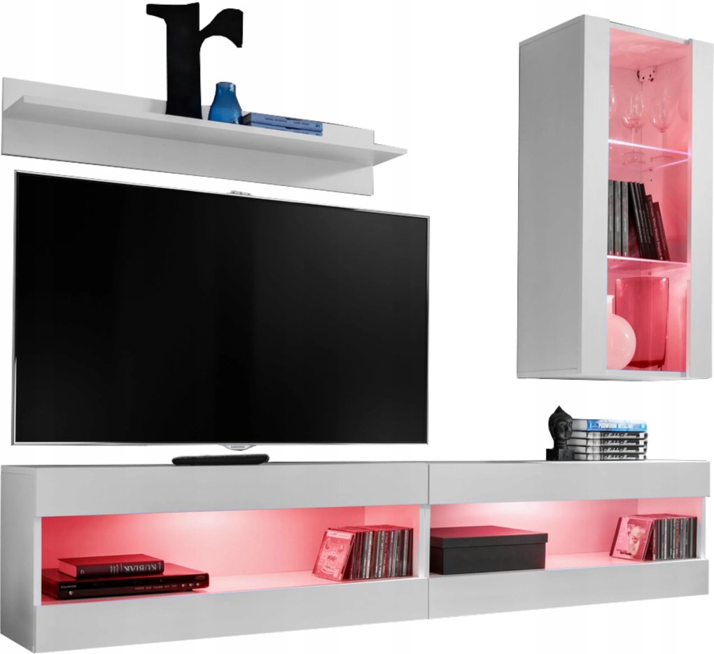 Rtv bútor szett Tivoli SET5 Fehér/Fehér, Rgb LED-ek