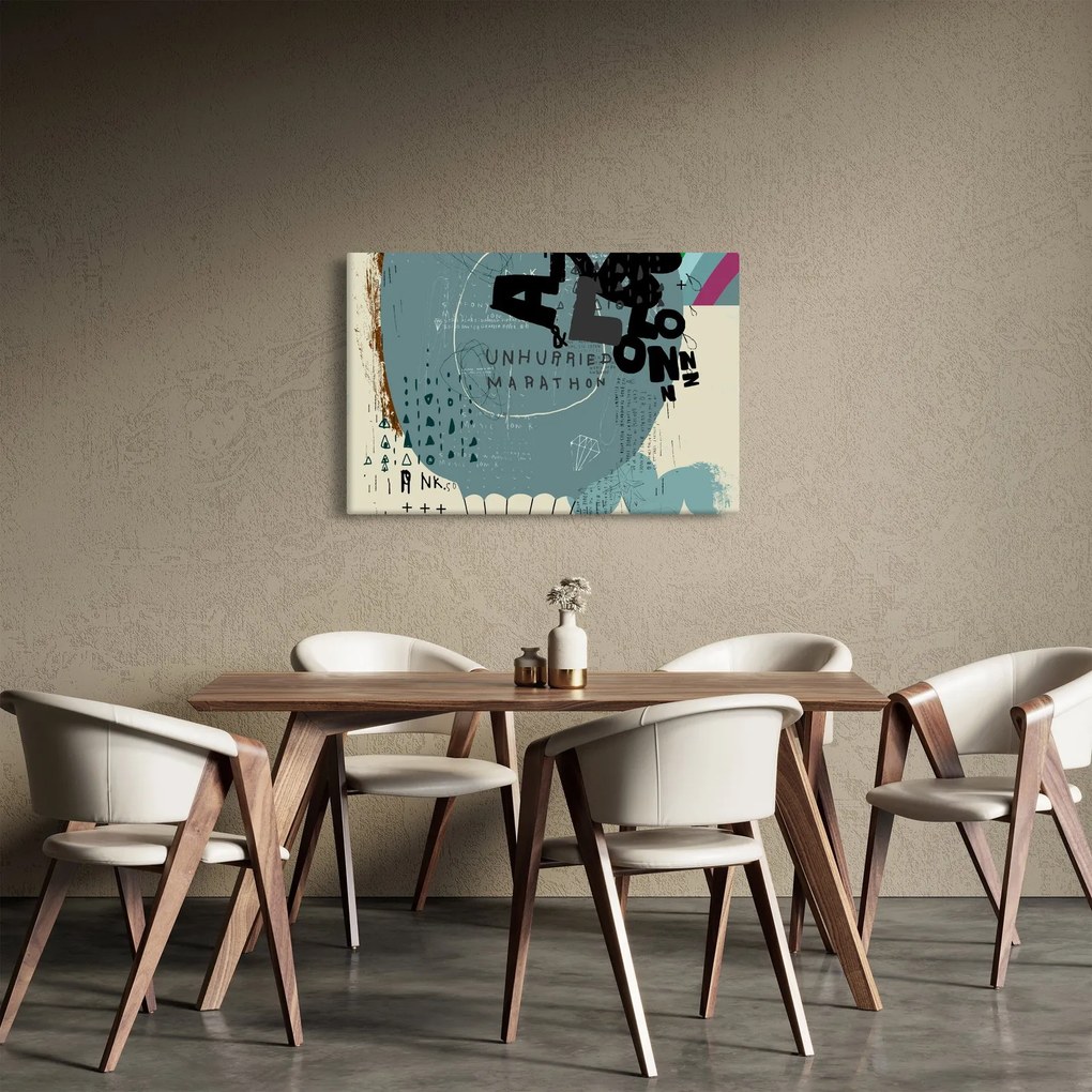 Kép - Repülő léggömb szivárvánnyal (90x60 cm)