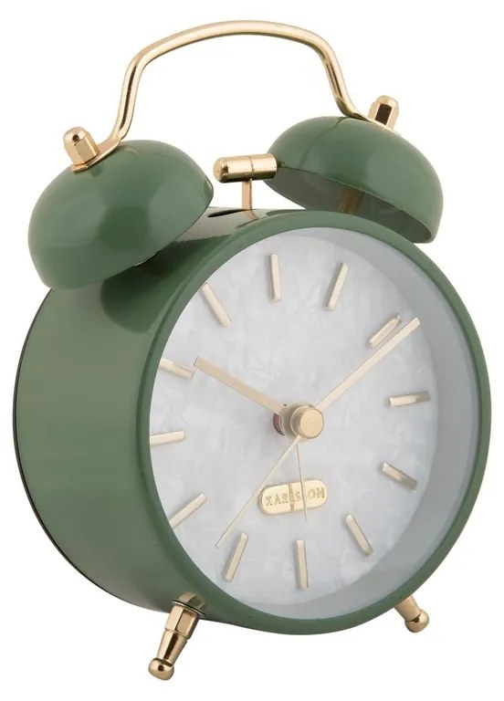 Karlsson 6009DG design ébresztőóra, zöld, átmérő12 cm