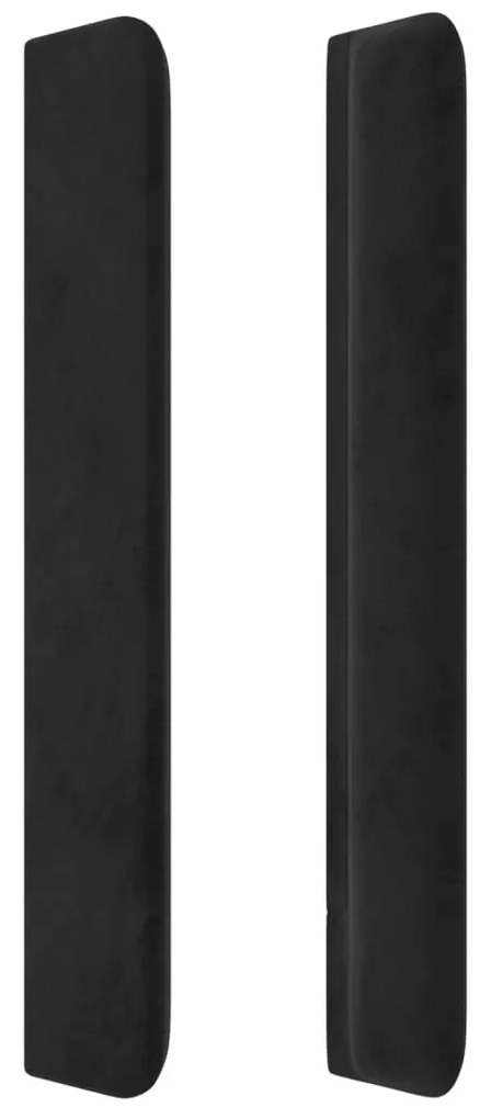 fekete bársony fejtámla szárnyakkal 183x16x118/128 cm