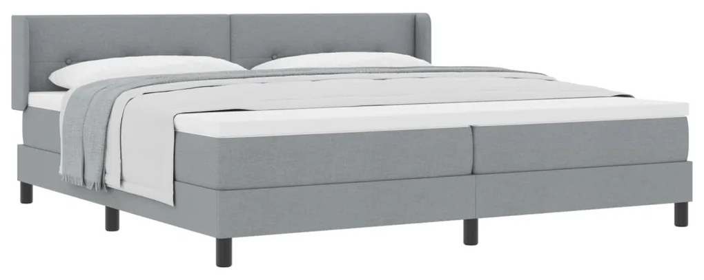 Boxspring ágy matraccal matracmal Világosszürke 200 x 200 cm