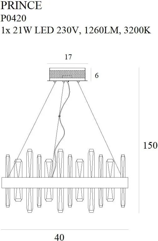 Függeszték Arany PRINCE MAXLIGHT P0420