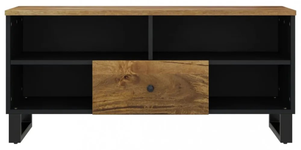 tömör mangófa és szerelt fa TV-szekrény 100 x 33 x 46 cm