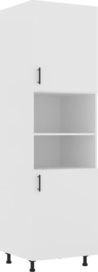 Karo 2 ajtós magas konyhaszekrény sütő számára, Fehér, 60 x 57 x 210 cm