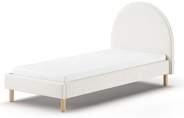 Fehér kárpitozott egyszemélyes ágy ágyráccsal 90x200 cm MOON – Vipack