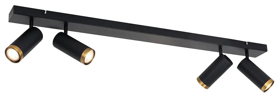 Modern mennyezeti reflektor fekete bronz színnel 4-lámpás állítható - Renna