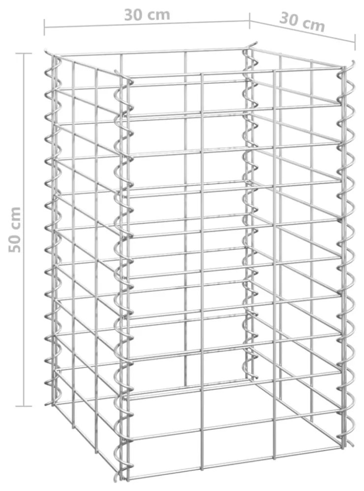 4 db vas gabion magaságyás 30 x 30 x 50 / 100 / 150 / 200 cm