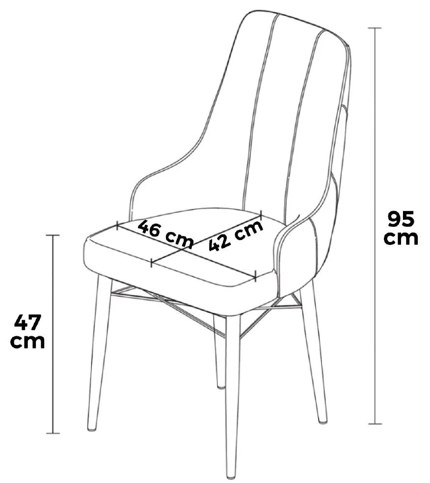 Étkezőszék szett (2 db) Neta - Cappuccino, Barna
