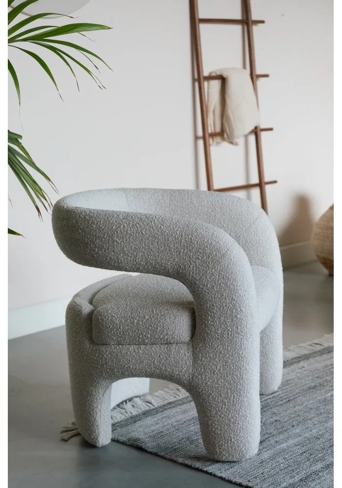 Fehér buklé fotel Nova – White Label