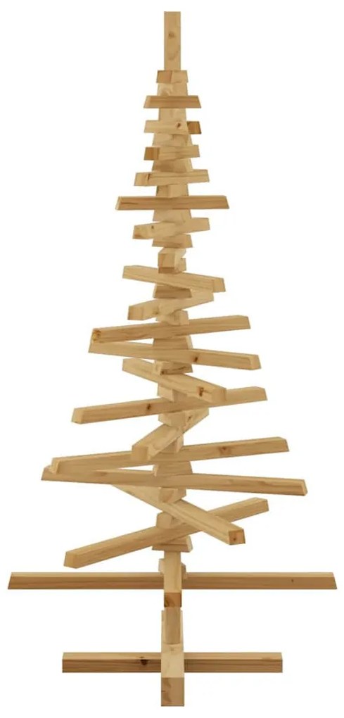 Fából készült Karácsonyfa állvánnyal Barna 120 cm Tömör fenyőfa