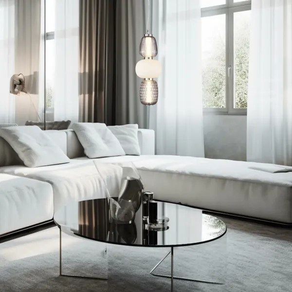 LED Csillár zsinóron CARO LED/28W/230V króm