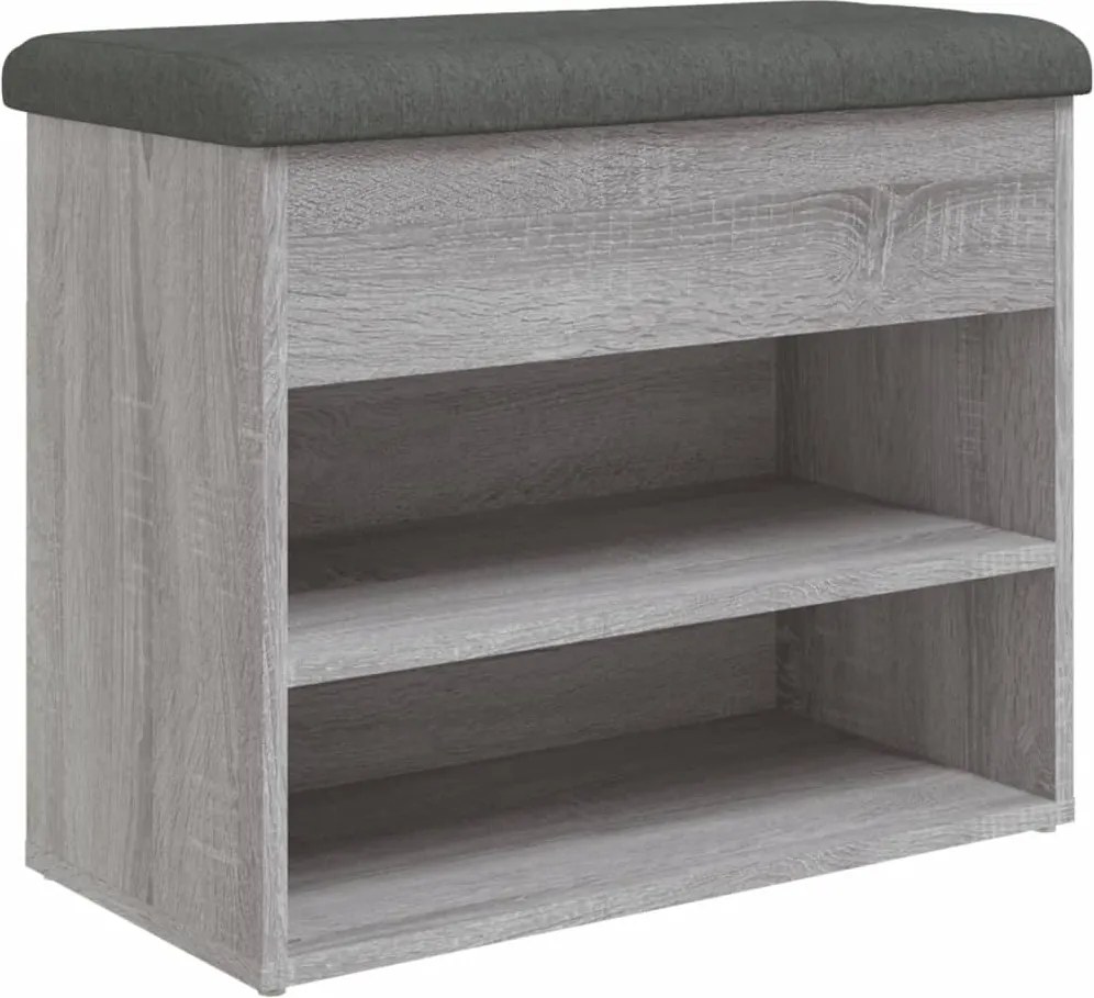 vidaXL szürke sonoma színű szerelt fa cipőtároló pad 62 x 32 x 50 cm