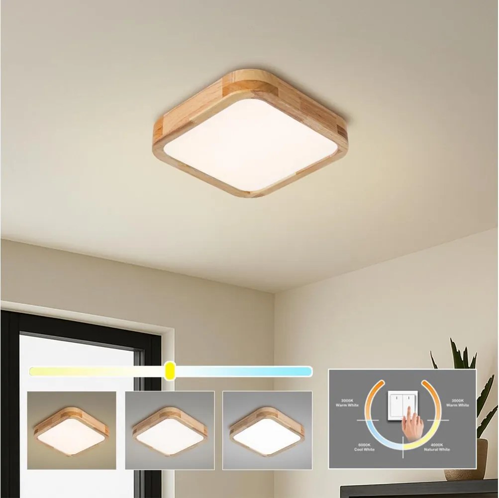 BRILAGI - WOODLINE SQUARE LED mennyezeti lámpa 32W/230V 3000/4000/6000K tölgy 30x30